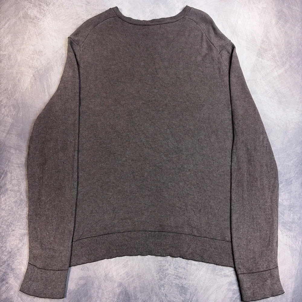 Banana Republic Luxury Blend Silk Cotton Cashmere V-Neck Sweater Gray Mens XL